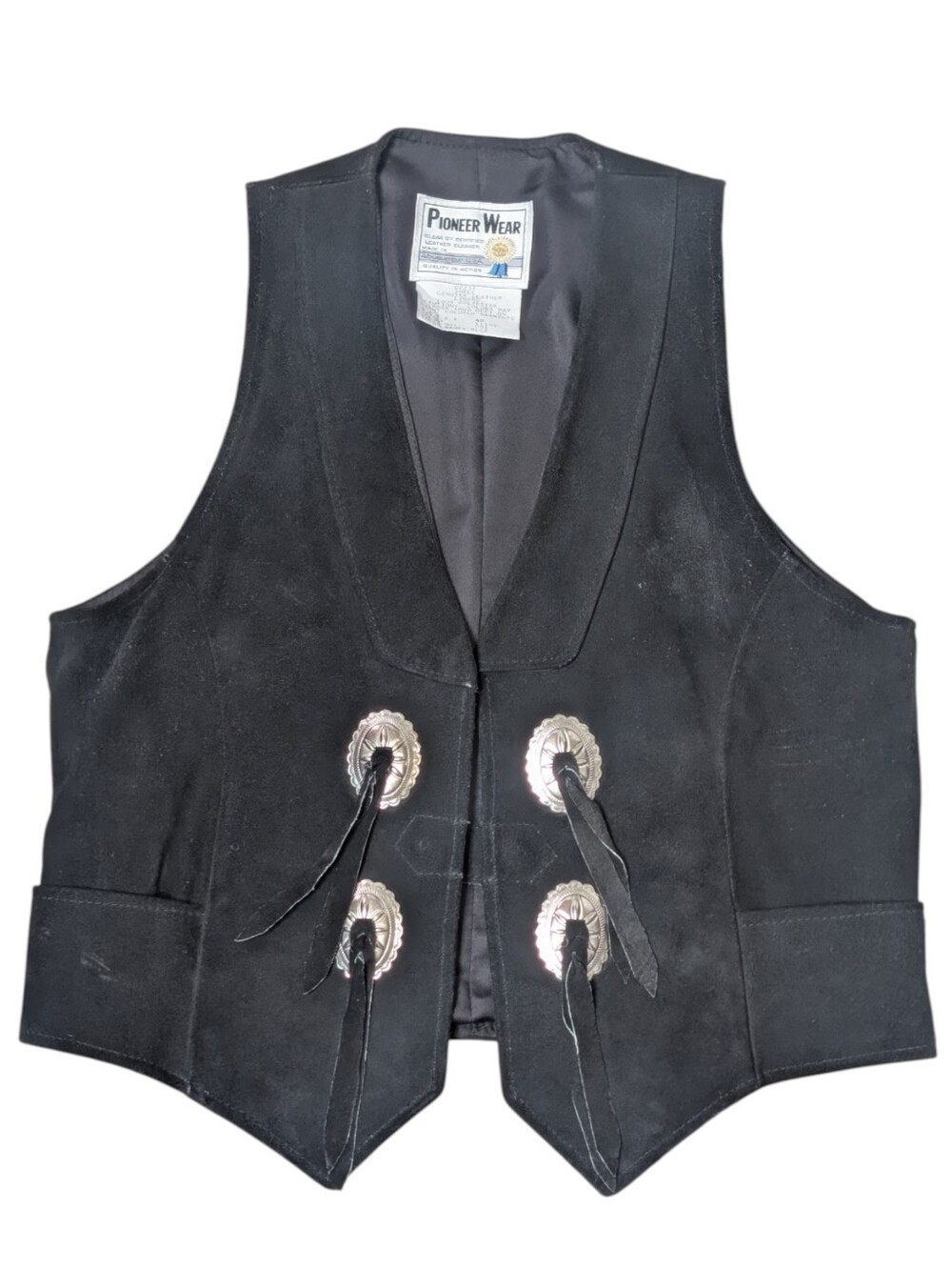 Vintage PIONEER WEAR SUEDE CONCHO Vest